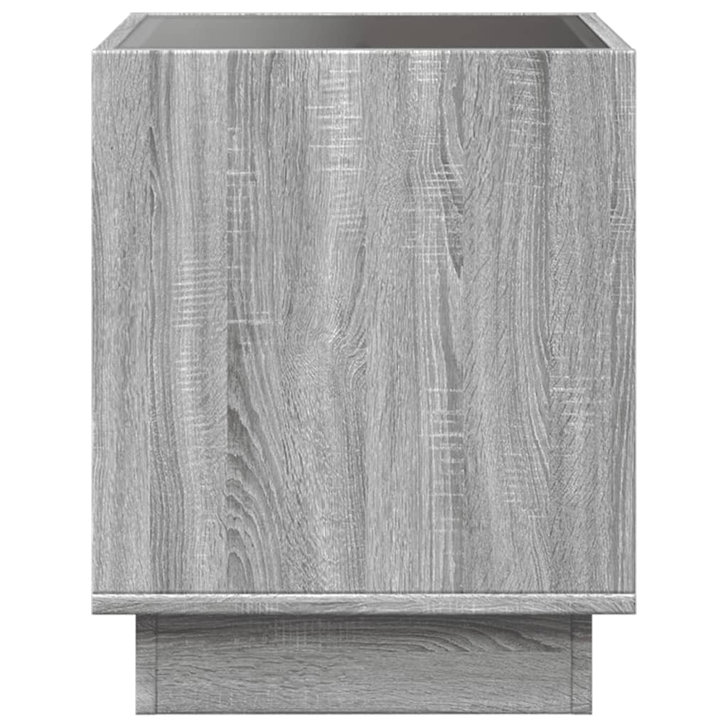 vidaXL Coffee Table with Infinity LED Grey Sonoma 40x40x50 cm