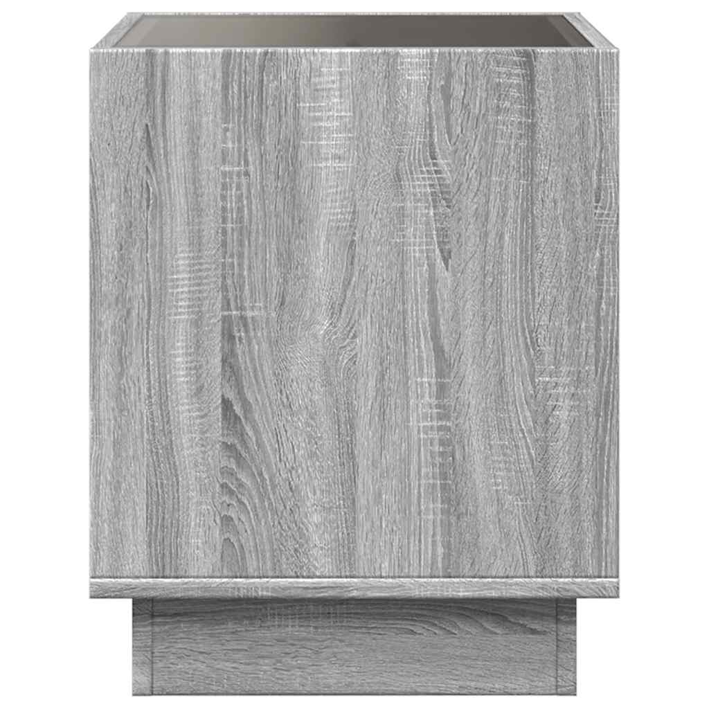 vidaXL Coffee Table with Infinity LED Grey Sonoma 40x40x50 cm