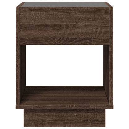 vidaXL Coffee Table with Infinity LED Brown Oak 40x40x50 cm