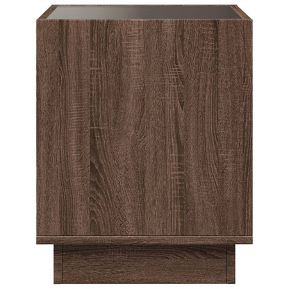vidaXL Coffee Table with Infinity LED Brown Oak 40x40x50 cm