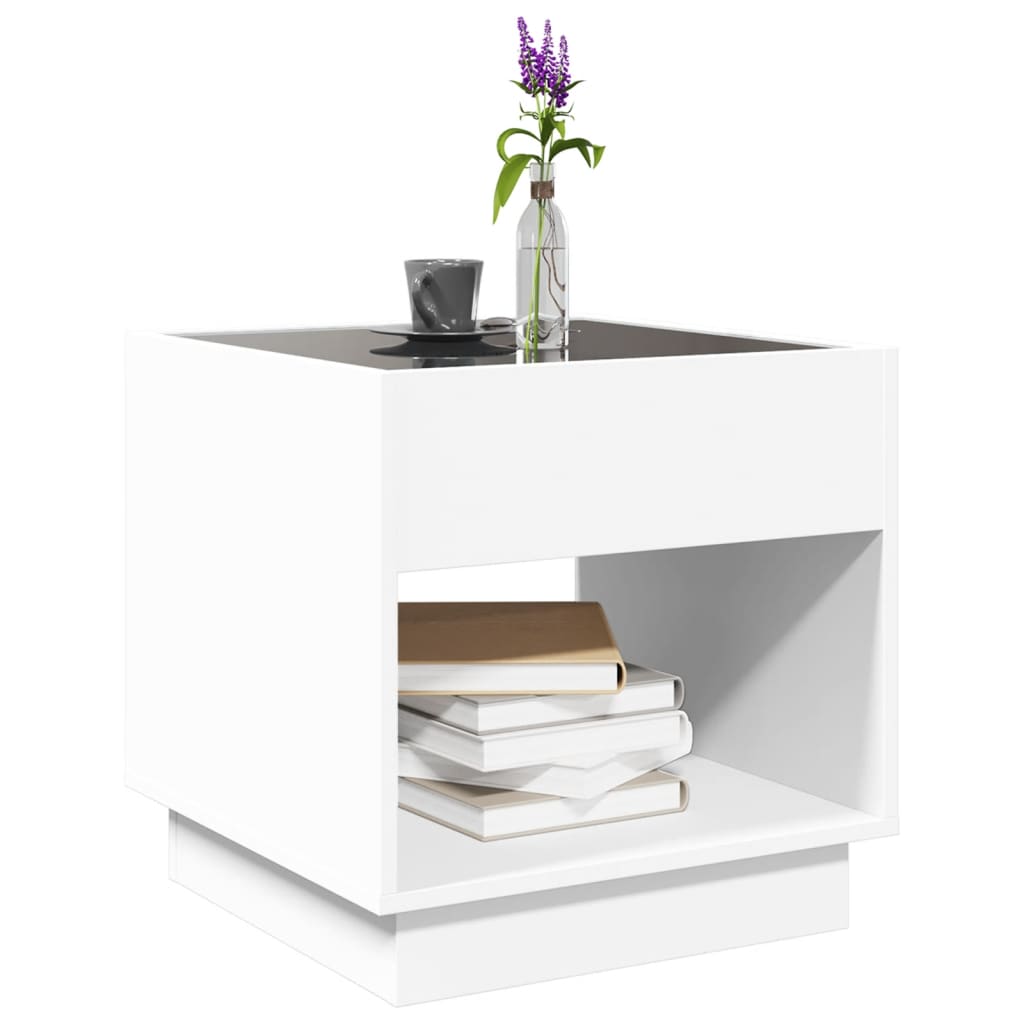 vidaXL Coffee Table with Infinity LED White 50x50x50 cm