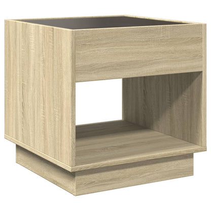 vidaXL Coffee Table with Infinity LED Sonoma Oak 50x50x50 cm