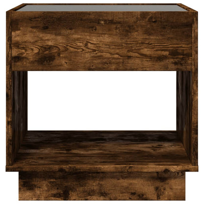 vidaXL Coffee Table with Infinity LED Smoked Oak 50x50x50 cm