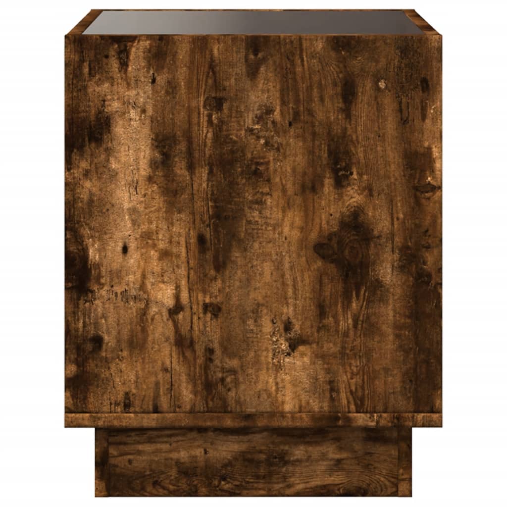 vidaXL Coffee Table with Infinity LED Smoked Oak 50x50x50 cm