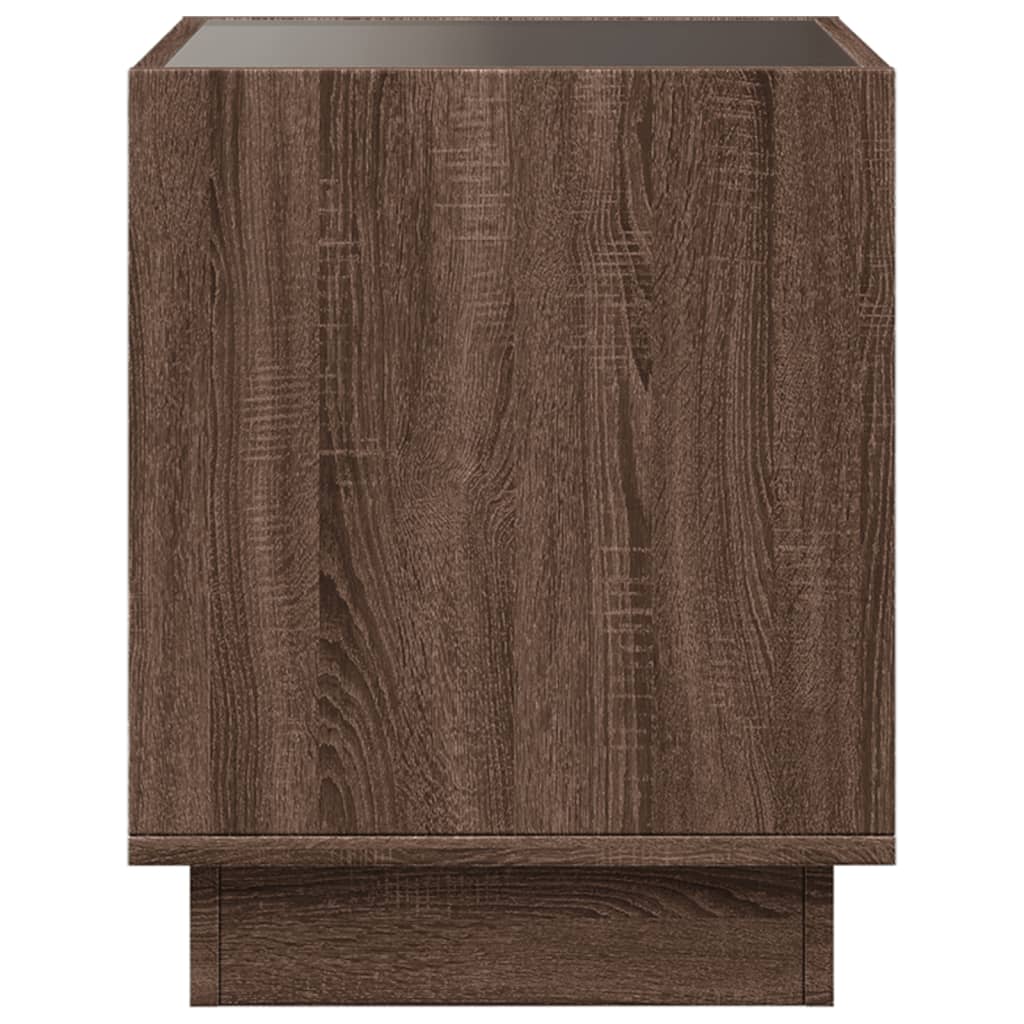 vidaXL Coffee Table with Infinity LED Brown Oak 50x50x50 cm
