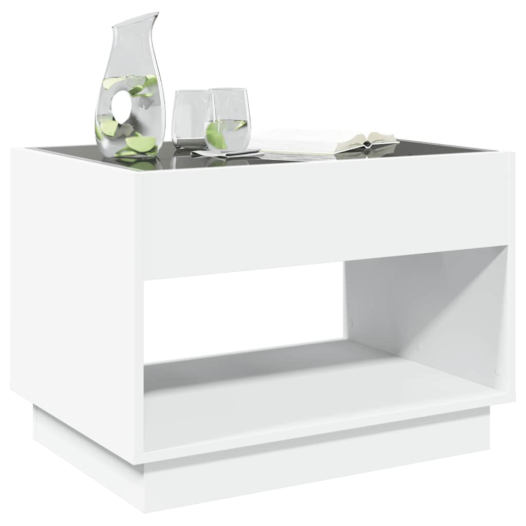 vidaXL Coffee Table with Infinity LED White 70x50x50 cm