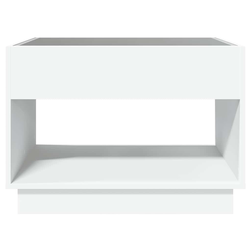 vidaXL Coffee Table with Infinity LED White 70x50x50 cm