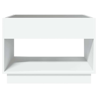 vidaXL Coffee Table with Infinity LED White 70x50x50 cm
