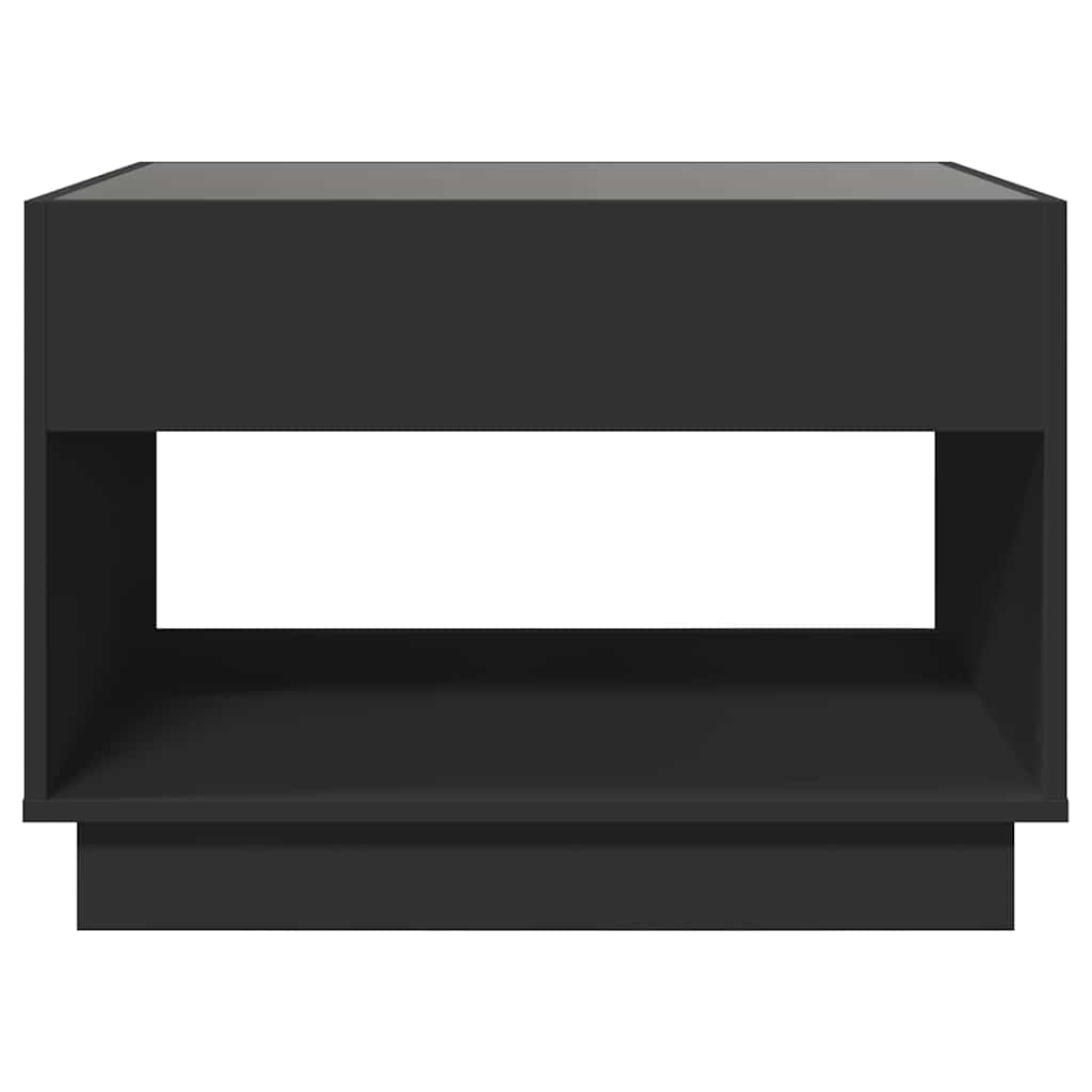 vidaXL Coffee Table with Infinity LED Black 70x50x50 cm