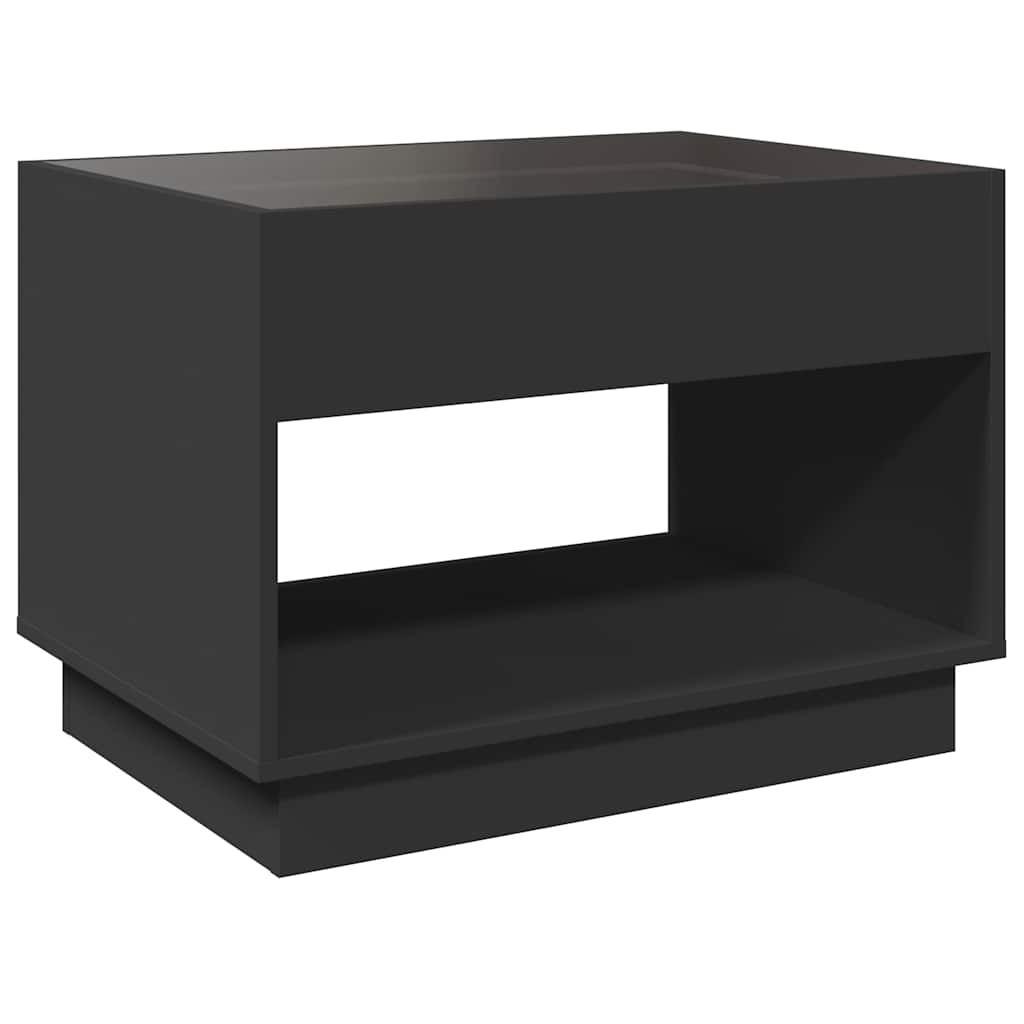vidaXL Coffee Table with Infinity LED Black 70x50x50 cm