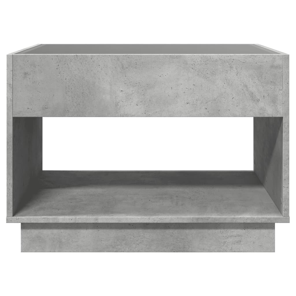 vidaXL Coffee Table with Infinity LED Concrete Grey 70x50x50 cm