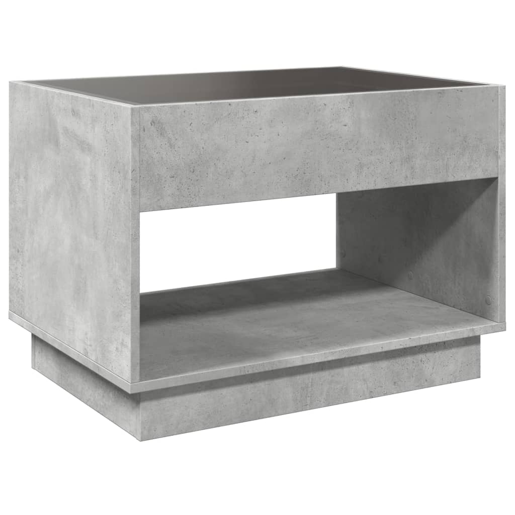 vidaXL Coffee Table with Infinity LED Concrete Grey 70x50x50 cm