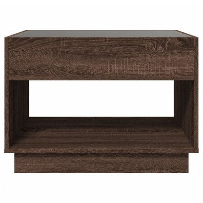 vidaXL Coffee Table with Infinity LED Brown Oak 70x50x50 cm