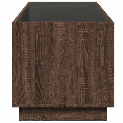 vidaXL Coffee Table with Infinity LED Brown Oak 70x50x50 cm
