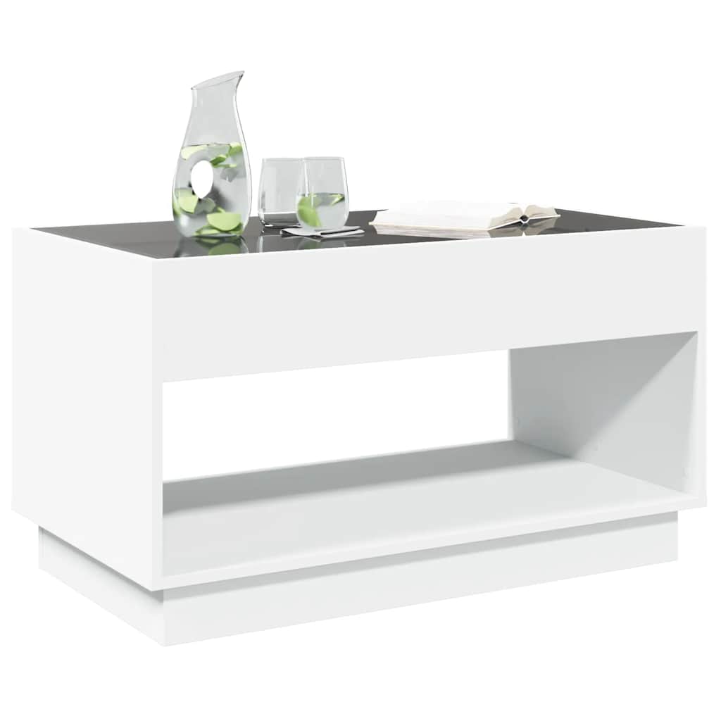 vidaXL Coffee Table with Infinity LED White 90x50x50 cm