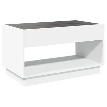 vidaXL Coffee Table with Infinity LED White 90x50x50 cm