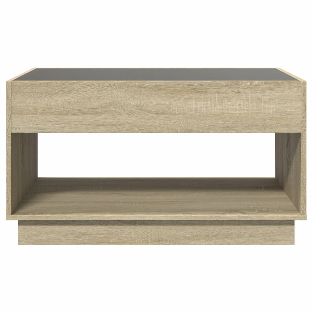vidaXL Coffee Table with Infinity LED Sonoma Oak 90x50x50 cm