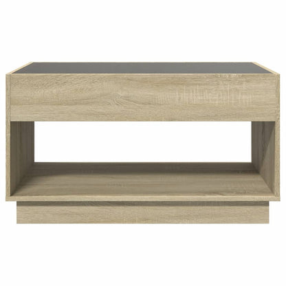 vidaXL Coffee Table with Infinity LED Sonoma Oak 90x50x50 cm