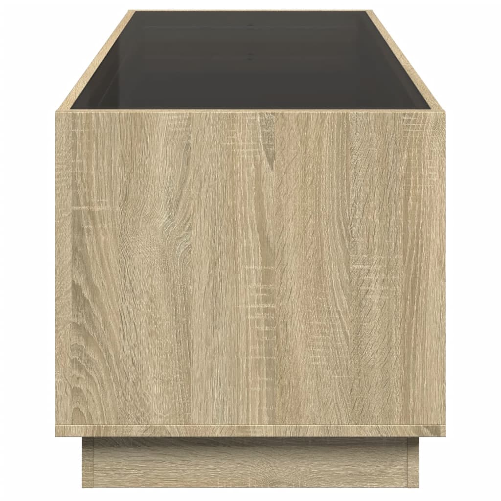 vidaXL Coffee Table with Infinity LED Sonoma Oak 90x50x50 cm