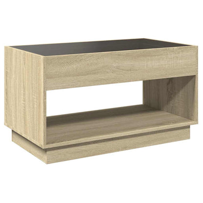 vidaXL Coffee Table with Infinity LED Sonoma Oak 90x50x50 cm
