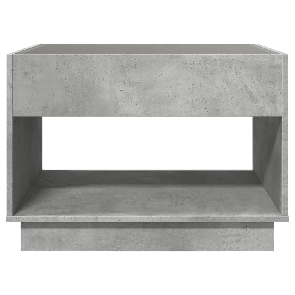 vidaXL Coffee Table with Infinity LED Concrete Grey 90x50x50 cm