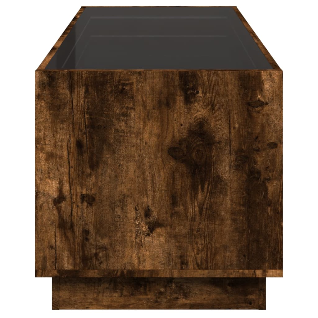 vidaXL Coffee Table with Infinity LED Smoked Oak 90x50x50 cm