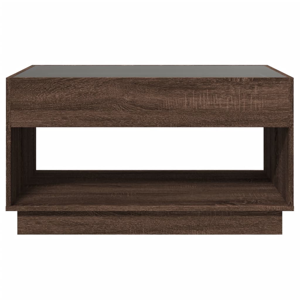 vidaXL Coffee Table with Infinity LED Brown Oak 90x50x50 cm