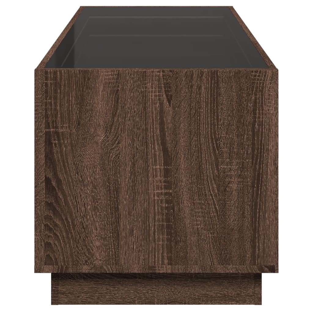vidaXL Coffee Table with Infinity LED Brown Oak 90x50x50 cm