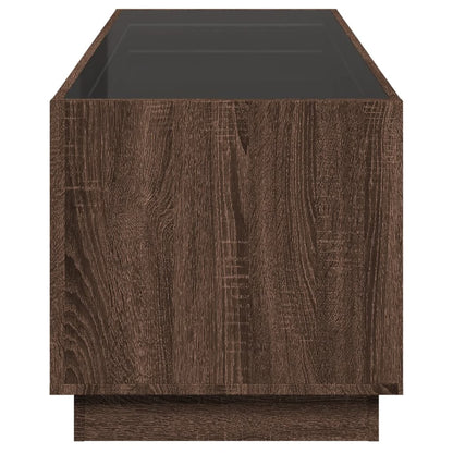 vidaXL Coffee Table with Infinity LED Brown Oak 90x50x50 cm