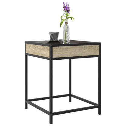 vidaXL Coffee Table with Infinity LED Sonoma Oak 40x40x51 cm