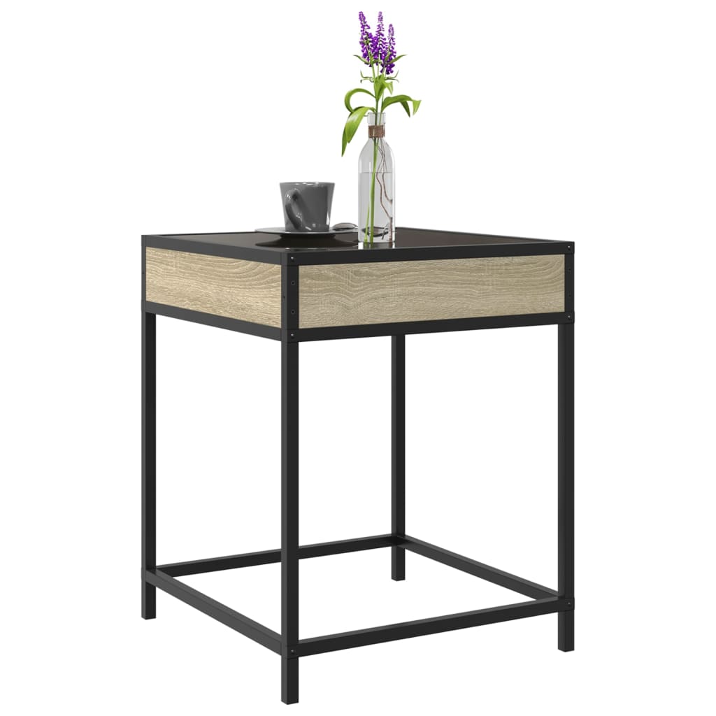 vidaXL Coffee Table with Infinity LED Sonoma Oak 40x40x51 cm