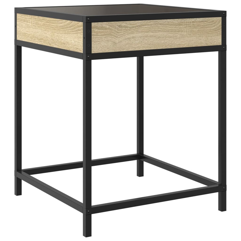 vidaXL Coffee Table with Infinity LED Sonoma Oak 40x40x51 cm
