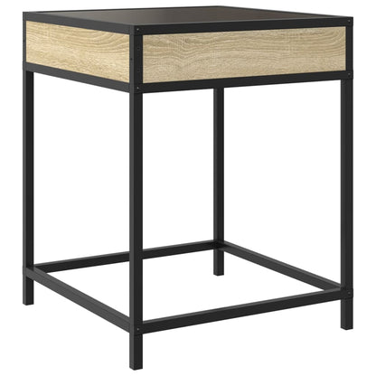 vidaXL Coffee Table with Infinity LED Sonoma Oak 40x40x51 cm