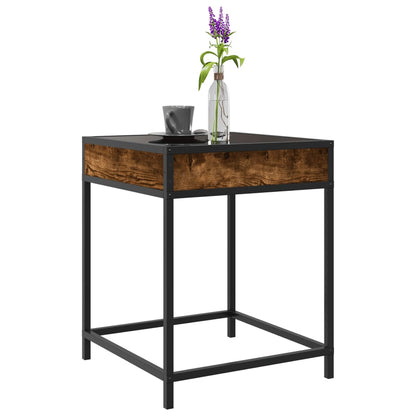 vidaXL Coffee Table with Infinity LED Smoked Oak 40x40x51 cm