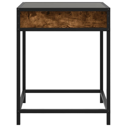 vidaXL Coffee Table with Infinity LED Smoked Oak 40x40x51 cm