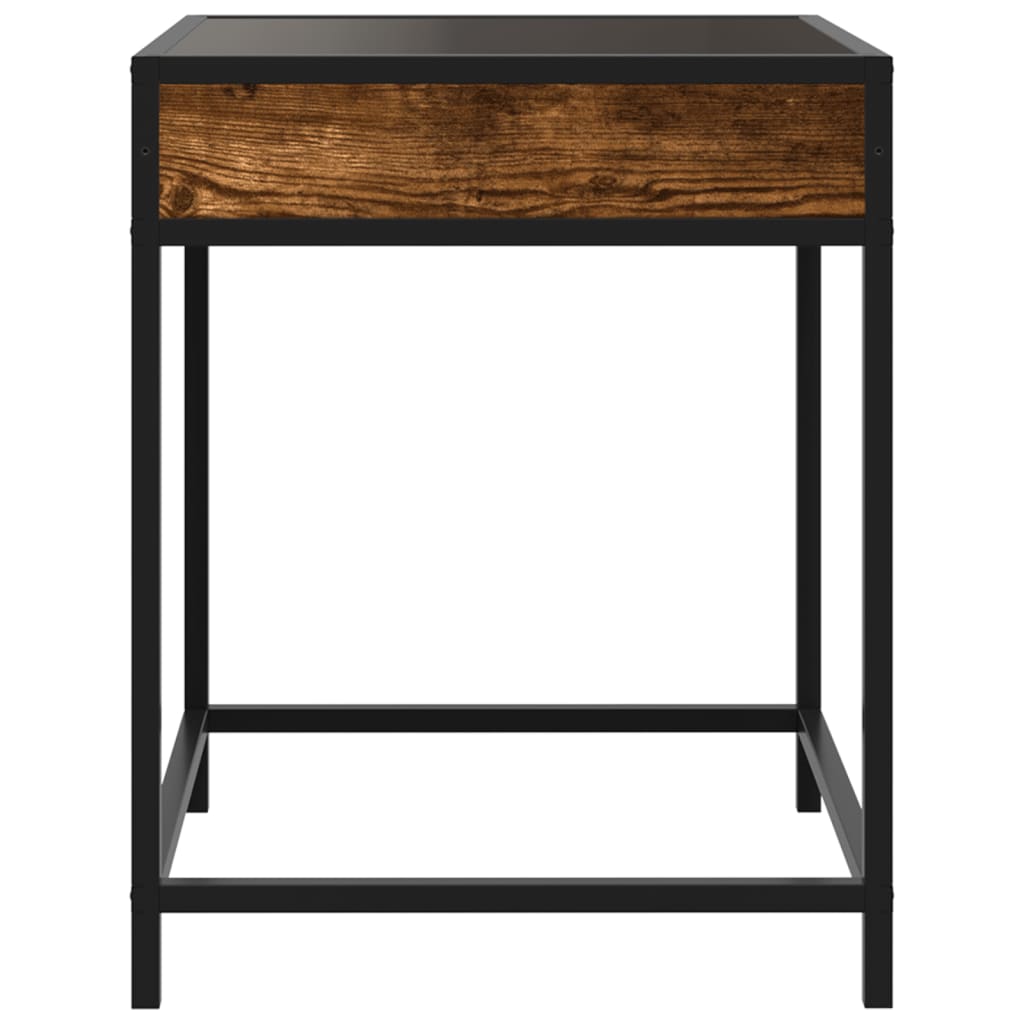 vidaXL Coffee Table with Infinity LED Smoked Oak 40x40x51 cm