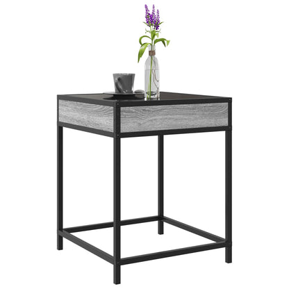 vidaXL Coffee Table with Infinity LED Grey Sonoma 40x40x51 cm