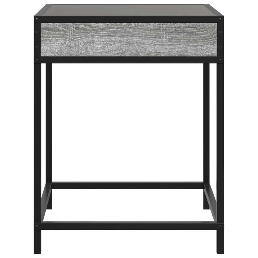 vidaXL Coffee Table with Infinity LED Grey Sonoma 40x40x51 cm