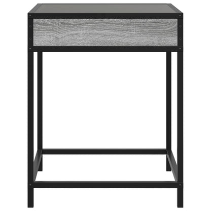 vidaXL Coffee Table with Infinity LED Grey Sonoma 40x40x51 cm