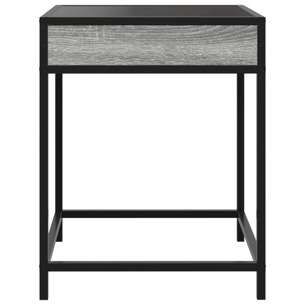 vidaXL Coffee Table with Infinity LED Grey Sonoma 40x40x51 cm
