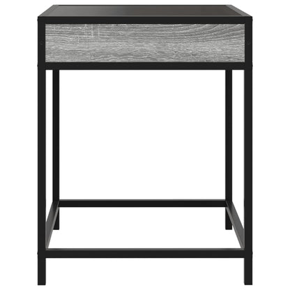 vidaXL Coffee Table with Infinity LED Grey Sonoma 40x40x51 cm