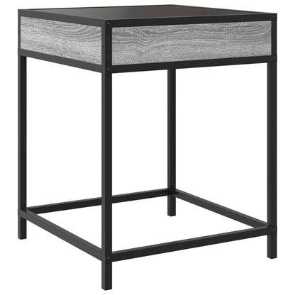 vidaXL Coffee Table with Infinity LED Grey Sonoma 40x40x51 cm