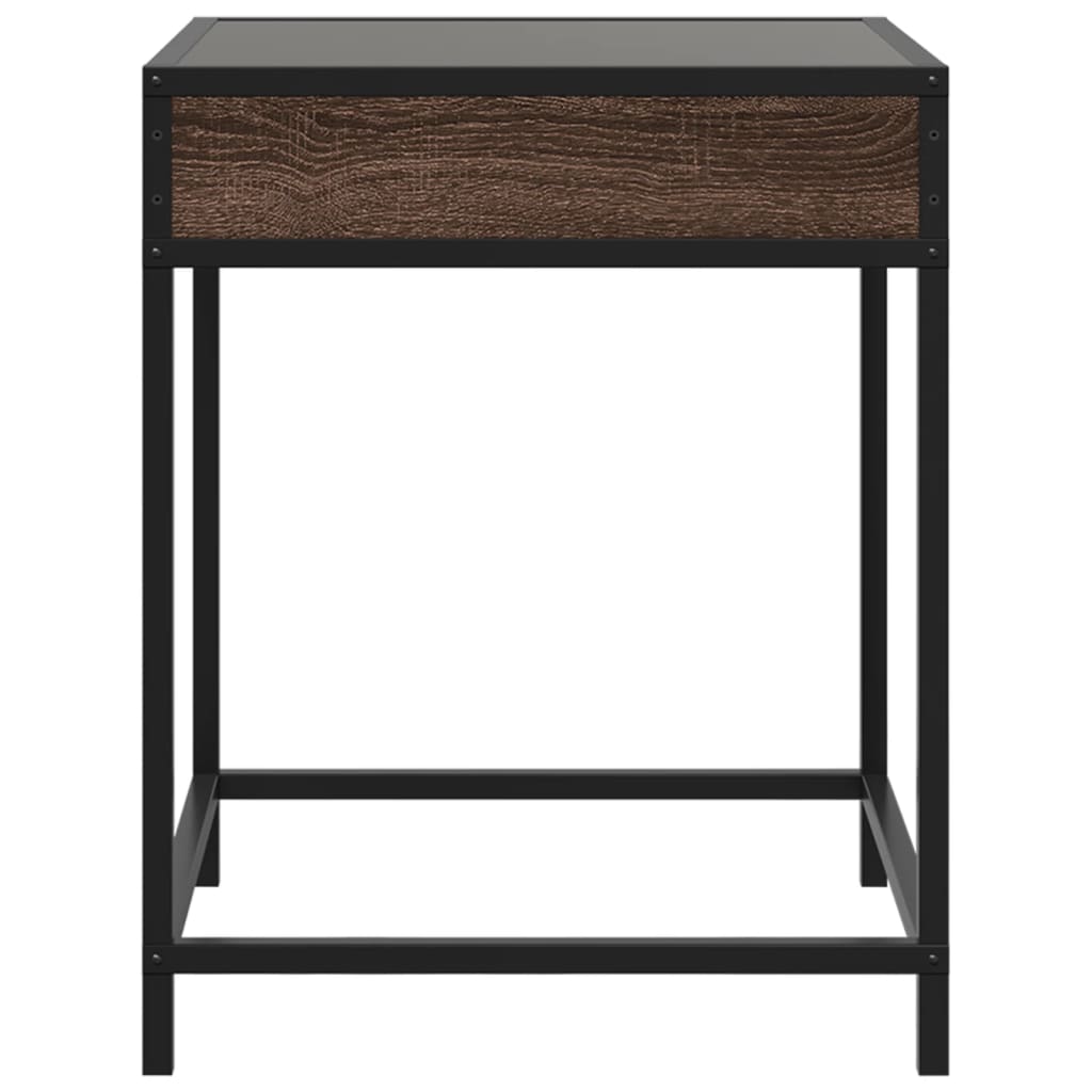 vidaXL Coffee Table with Infinity LED Brown Oak 40x40x51 cm