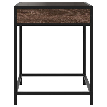 vidaXL Coffee Table with Infinity LED Brown Oak 40x40x51 cm