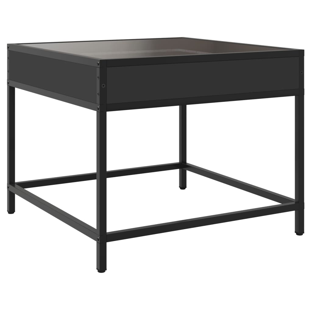 vidaXL Coffee Table with Infinity LED Black 50x50x41 cm