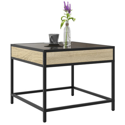 vidaXL Coffee Table with Infinity LED Sonoma Oak 50x50x41 cm