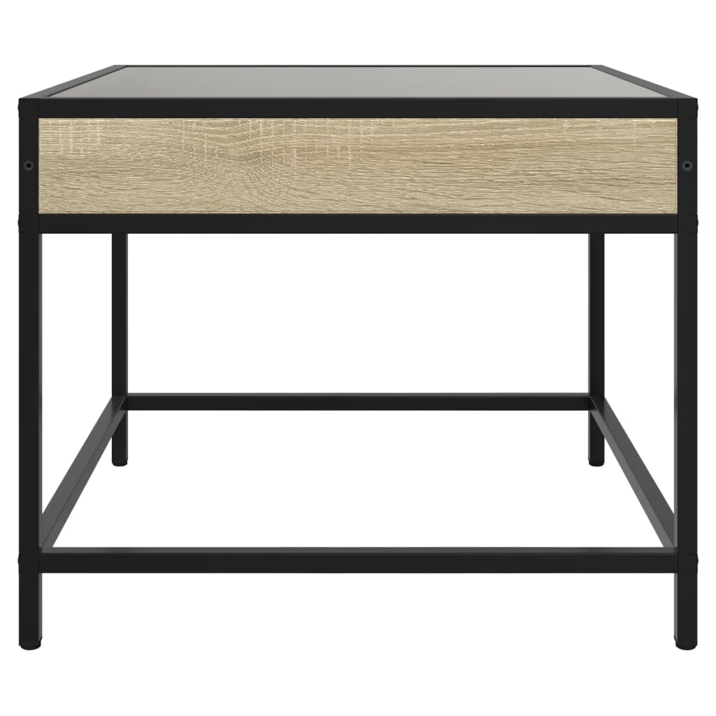 vidaXL Coffee Table with Infinity LED Sonoma Oak 50x50x41 cm