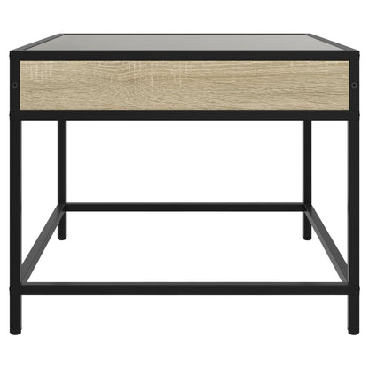 vidaXL Coffee Table with Infinity LED Sonoma Oak 50x50x41 cm