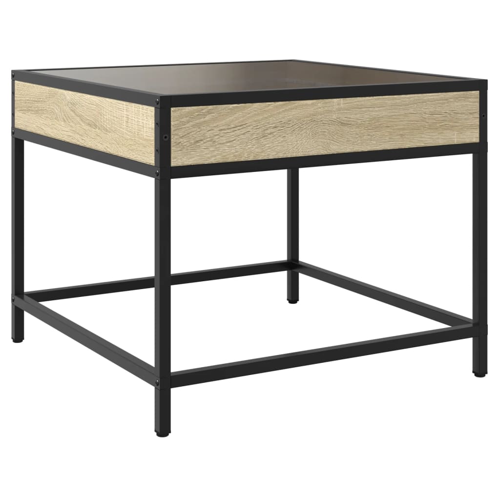vidaXL Coffee Table with Infinity LED Sonoma Oak 50x50x41 cm