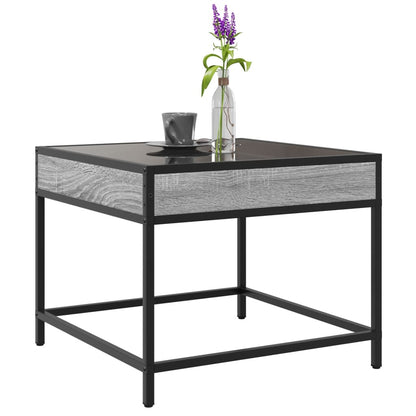 vidaXL Coffee Table with Infinity LED Grey Sonoma 50x50x41 cm